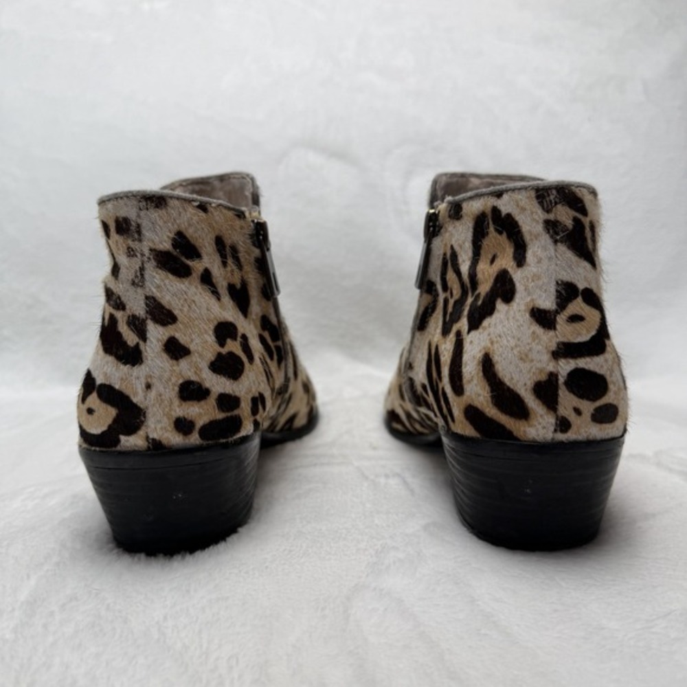 Sam Edelman Leopard Print Ankle Bootie Animal Hair Mob Wife Esthetic Glam‎ Edgy - Picture 11 of 16